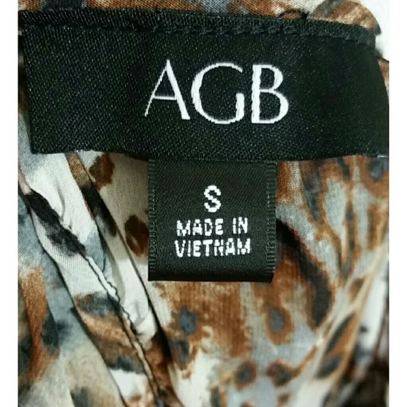 AGB Leopard Tunic Top Size S Brown - Picture 3 of 8